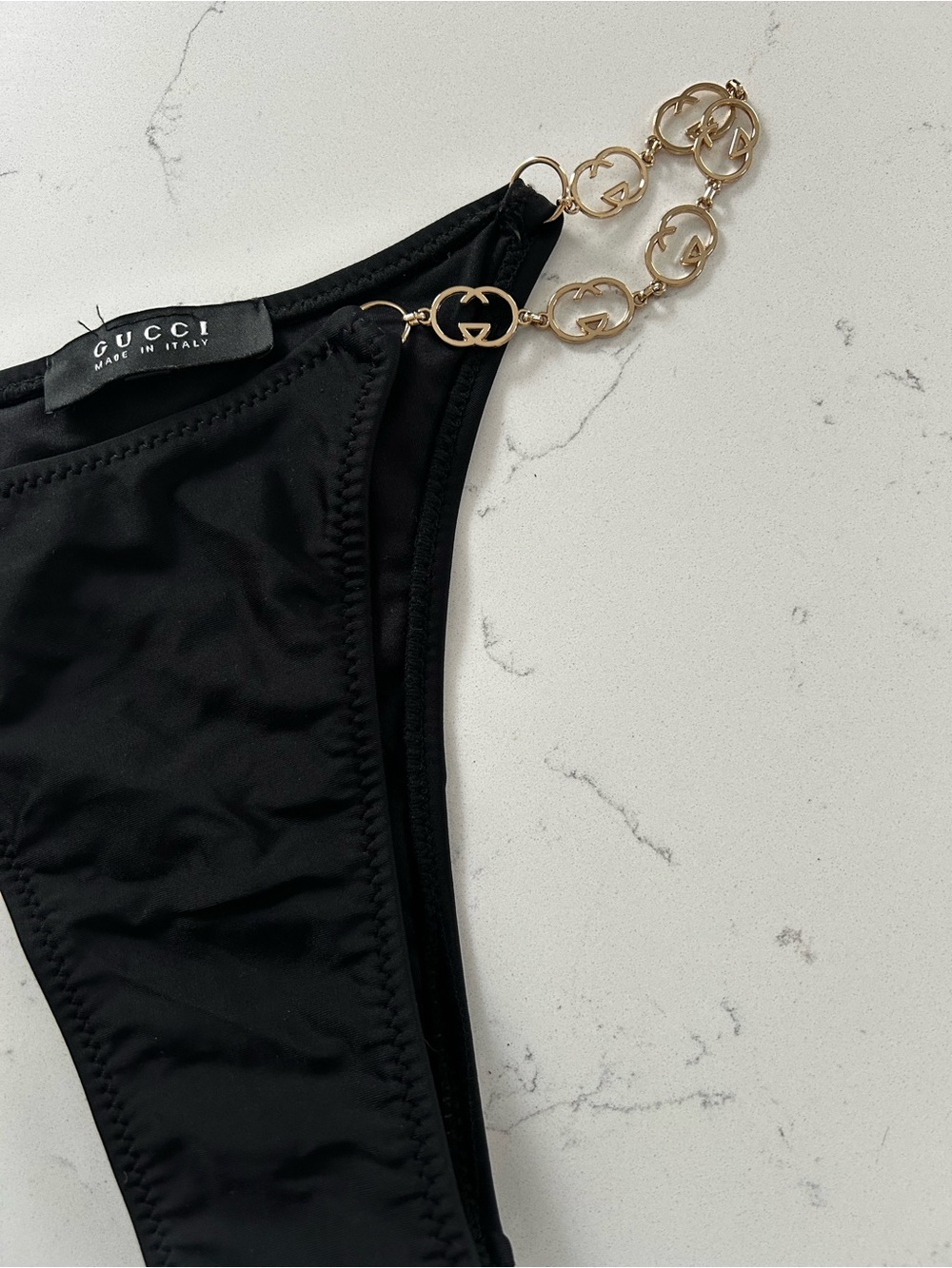 NEW G monogram black gold bikini bottom. Size small - Picture 2 of 9